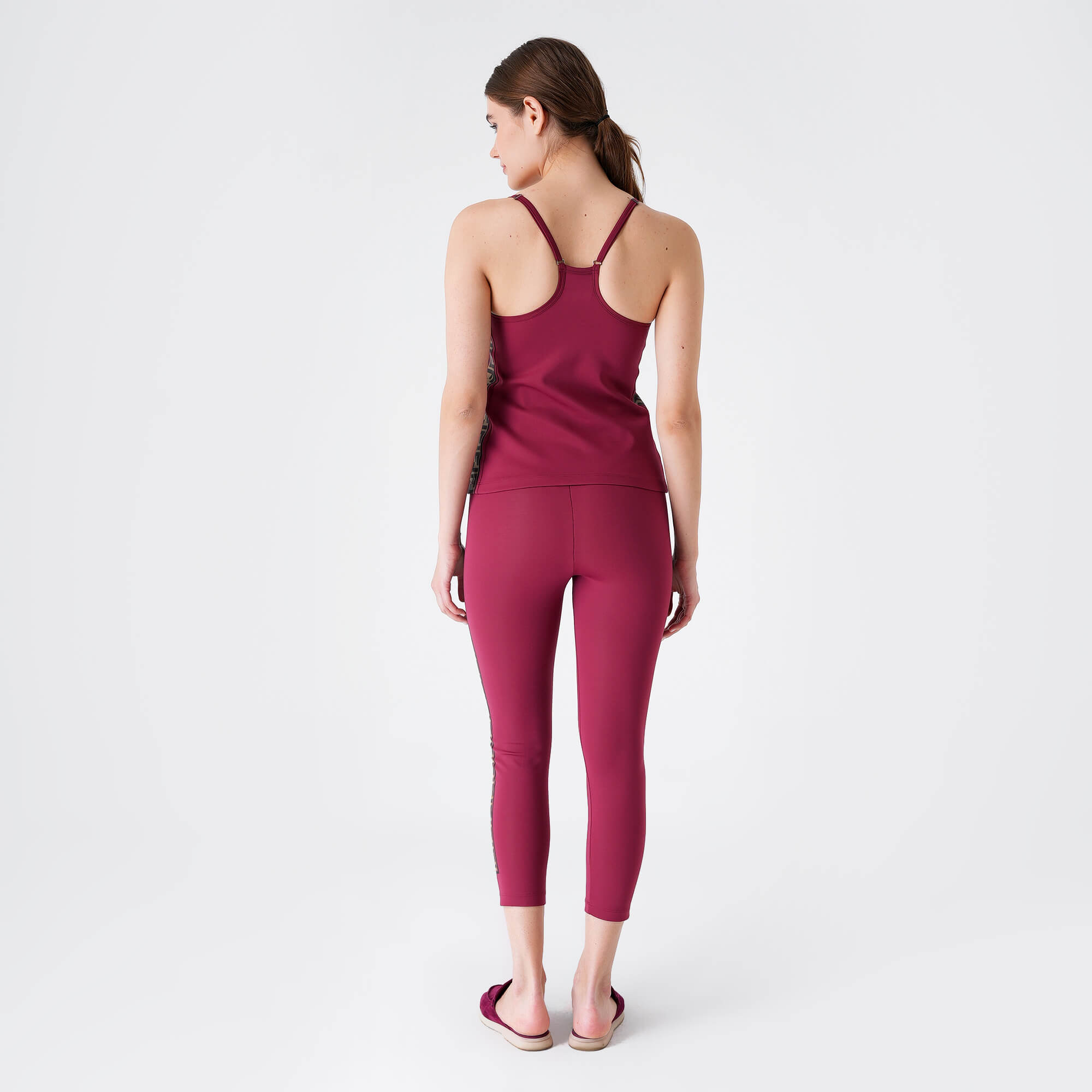 Fendi - Burgundy FF Logo Leggings & Top 